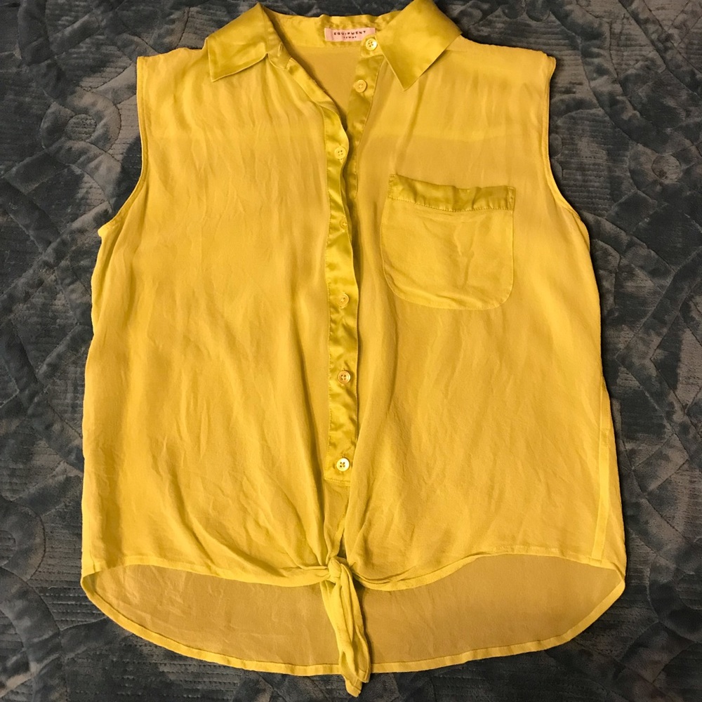 Equipment Femme Neon Collared Tank Top